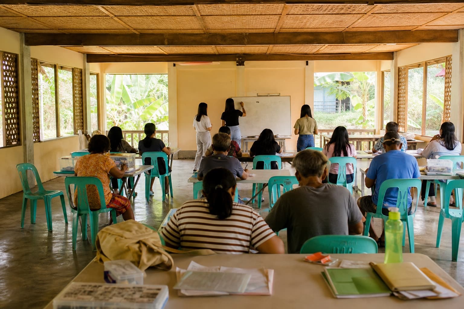 Students gathered for a classroom learning workshop
